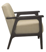 Ocala Brown Linen Like Fabric Accent Chair