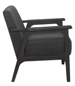 Ocala Dark Gray Linen Like Fabric Accent Chair