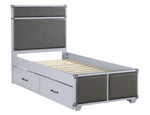 Orchest Gray PU Leather/Wood Full Platform Bed with Trundle