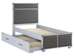 Orchest Gray PU Leather/Wood Full Platform Bed with Trundle