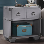 Orchest Gray Wood 1-Drawer Nightstand with USB Dock