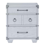 Orchest Gray Wood 3-Drawer Nightstand