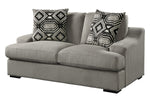 Orofino Gray Velvet Loveseat with 2 Accent Pillows