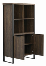 Pattinson Aged Walnut Wood/Gunmetal Metal Bookcase