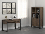 Pattinson Aged Walnut Wood/Gunmetal Metal Bookcase