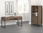 Pattinson Aged Walnut Wood/Gunmetal Metal Bookcase