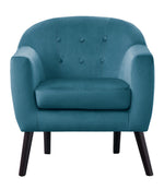 Quill Blue Velvet Button Tufted Accent Chair
