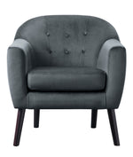 Quill Gray Velvet Button Tufted Accent Chair