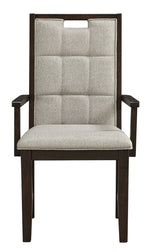 Rathdrum 2 Gray Fabric/Dark Oak Wood Arm Chairs