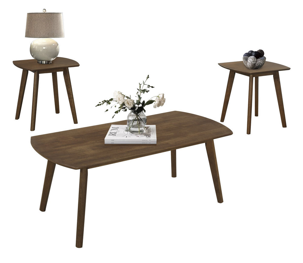 Damala 3-Pc Walnut Wood Table Set