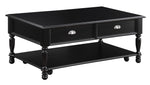 Sanders Black Wood Coffee Table with Lift Top Storage