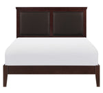 Seabright Cherry Wood/Brown Faux Leather Cal King Bed