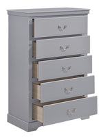 Seabright Gray Wood 5-Drawer Chest