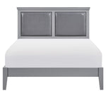 Seabright Gray Wood/Faux Leather Cal King Bed