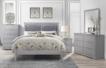 Seabright Gray Wood/Faux Leather Full Bed