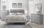 Seabright Gray Wood/Faux Leather Queen Bed