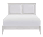 Seabright White Wood/Faux Leather Full Bed
