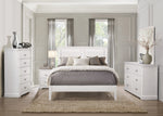 Seabright White Wood/Faux Leather King Bed