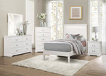 Seabright White Wood/Faux Leather Twin Bed