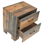 Sidney Rustic Pine Wood 2-Drawer Nightstand