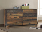 Sidney Rustic Pine Wood 6-Drawer Dresser