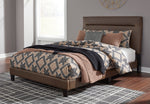 Adelloni Brown Faux Leather King Platform Bed