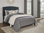 Adelloni Charcoal Fabric King Platform Bed with Button Tufted Headboard