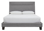 Adelloni Gray Fabric King Platform Bed