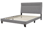 Adelloni Gray Fabric King Platform Bed