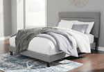 Adelloni Gray Fabric King Platform Bed