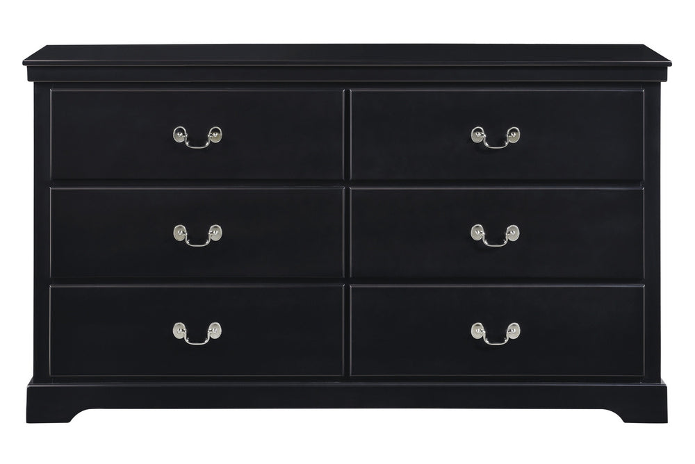 Seabright Black Wood 6-Drawer Dresser