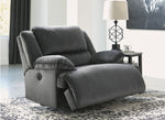 Clonmel Charcoal Microfiber Zero Wall Wide Seat Power Recliner