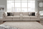 Kellway 5-Pc Bisque Fabric Sectional Sofa with Console