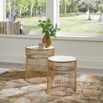 Vernway 2-Pc White/Gold Accent Table Set