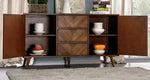 Signe Light Oak Wood Server with 3 Drawers