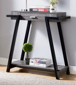 Soline Distressed Grey/Black Wood Console Table