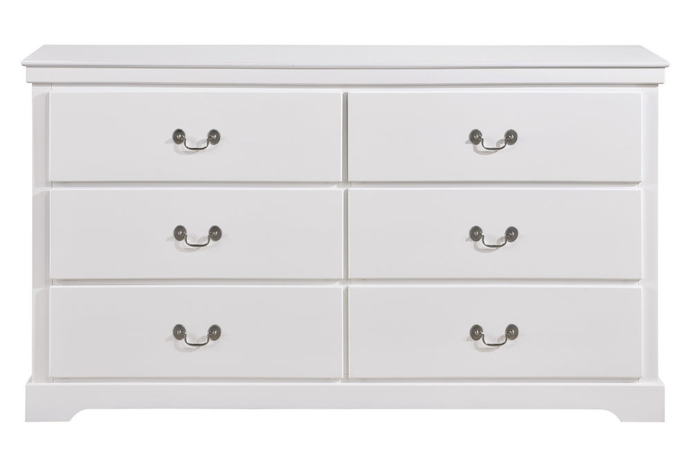 Seabright White Wood 6-Drawer Dresser