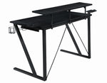 Tech Spec Black Faux Carbon Fiber/Metal Gaming Desk