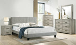 Terry Grey Polyfiber Fabric Tufted Cal King Bed