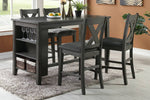 Tilda 2 Dark Brown Linen-Fabric/Wood Counter Hight Chairs