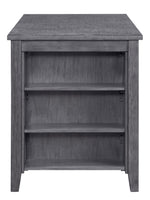 Timbre Gray Wood Counter Height Table with 3 Shelves