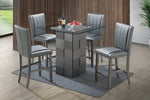 Trudi 2 Glitter Grey Fabric/Wood Counter Height Chairs