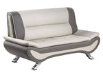 Veloce Beige/Gray Faux Leather Loveseat