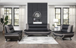 Veloce Black/Gray Faux Leather Coffee Table