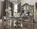 Versailles Antique Platinum Wood Desk with 3 Drawers