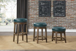 Westby 2 Green Bi-Cast Vinyl/Brown Wood Bar Stools