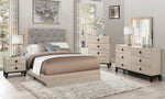 Whiting Cream Wood/Gray Fabric Cal King Bed