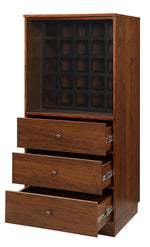 Wiesta Walnut Finish Wood Wine Cabinet with 3 Drawers