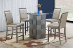 Zavala 2 Silver Faux Leather/Wood Counter Height Chairs