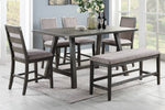 Zavia 2 Grey Fabric/Dark Grey Wood Counter Hight Chairs